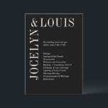 Jocelyn Black Modern Wedding Program<br><div class="desc">Modern wedding program featuring a minimalist black design with your names in a large font along the left side and top.  This design is simple enough for a formal wedding yet makes a bold statement.</div>
