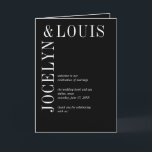 Jocelyn Black Modern Wedding Program<br><div class="desc">Modern folded wedding program featuring a minimalist black design with your names in a large font along the left side and top.  This design is simple enough for a formal wedding yet makes a bold statement.</div>