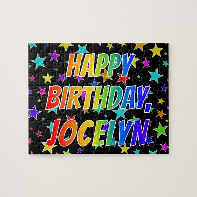 "JOCELYN" First Name, Fun "HAPPY BIRTHDAY" Jigsaw Puzzle (Horizontal)