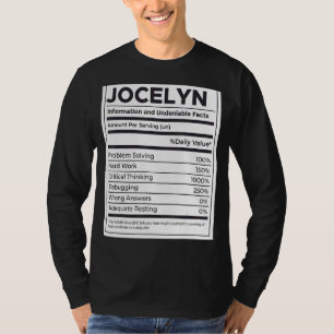Jocelyn Nutrition Information Problem Solving Har T-Shirt