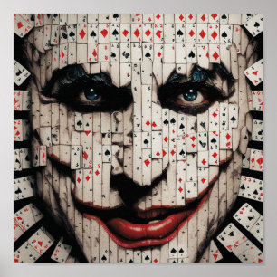 Jocker's Face Playing Card Poster