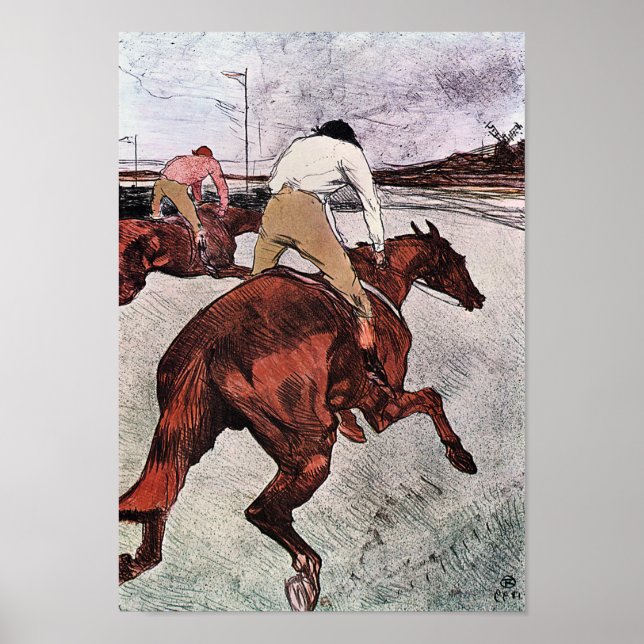 Jockey and Race Horse, Lautrec Poster (Front)