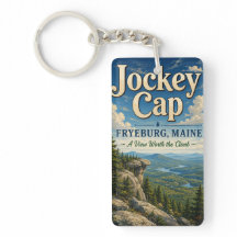 Jockey Cap Fryeburg Maine Rectangle Acrylic Keycha