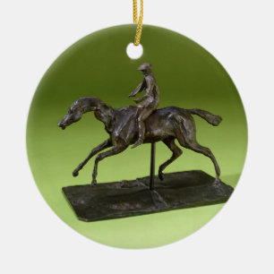 Jockey on a Horse (bronze) Ceramic Tree Decoration