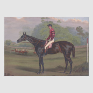 Jockey On Racehorse Painting Tissue Paper
