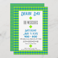 Jockey Silk Diamonds Green and Blue Derby