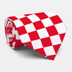 Jockey Silks Chequerboard Red and White Derby Tie