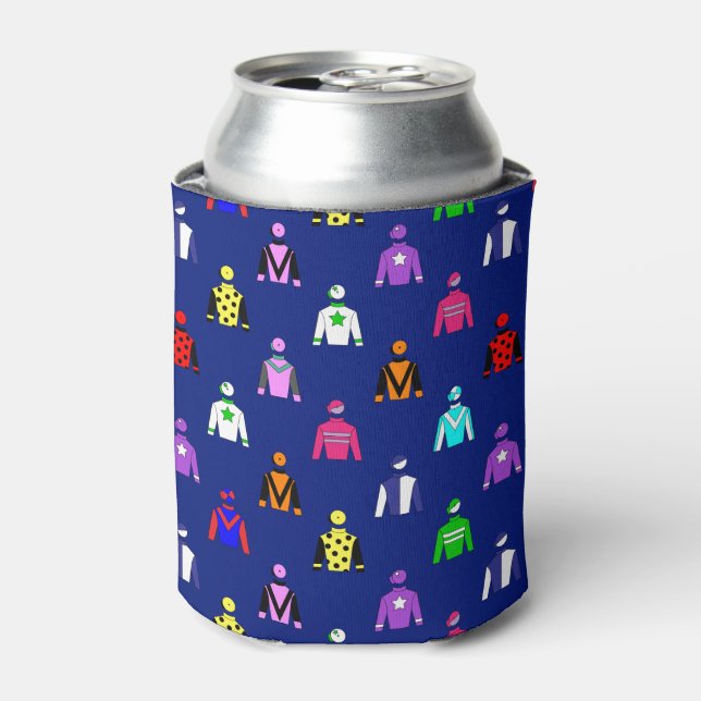 Jockey Silks Colourful Horse Rider Can Cooler (Can Front)
