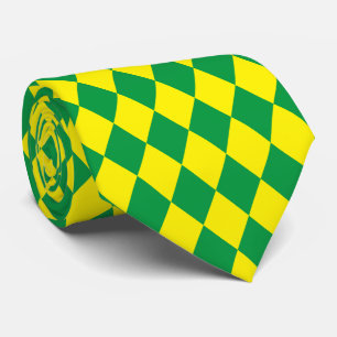 Jockey Silks Diamond Green Yellow Neck Tie