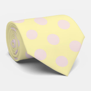 Jockey Silks Dots Pink Butter Yellow Derby Tie