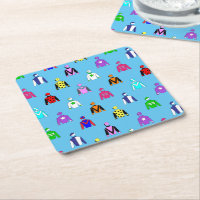 Jockey Silks Pattern on Bright Blue