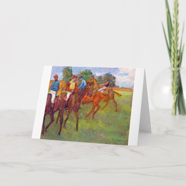 Jockeys and Race Horses, Edgar Degas Card (Front)