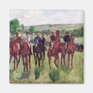 Jockeys and Race Horses, Edgar Degas Magnet