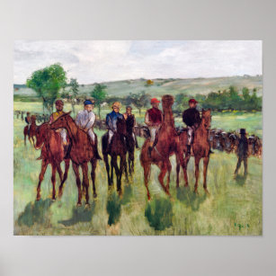 Jockeys and Race Horses, Edgar Degas Poster