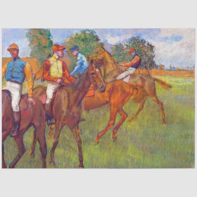 Jockeys and Race Horses, Edgar Degas Tissue Paper (Front)