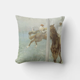 Jockeys Before the Race by Edgar Degas Cushion