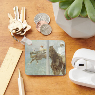 Jockeys Before the Race by Edgar Degas Key Ring