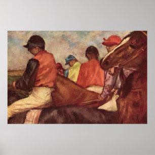 Jockeys by Edgar Degas, Vintage Horse Racing Art Poster