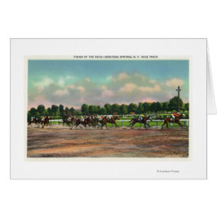 Jockeys Finishing Horse Race at Race Track