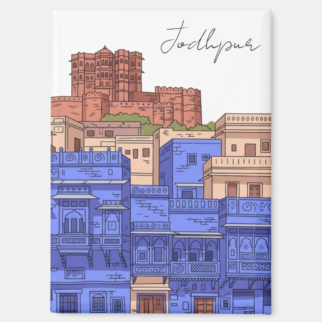 Jodhpur India Illustration Magnet (Front)