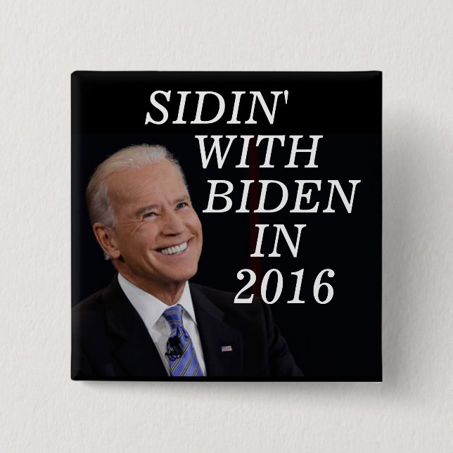 JOE BIDEN 2016 15 CM SQUARE BADGE (Front)