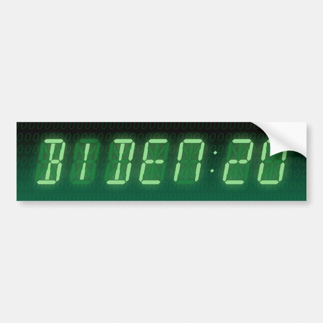 Joe Biden 2020 Digital Clock Bumper Sticker (Front)