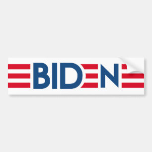 Joe Biden 2020 - modern stripes red blue Bumper Sticker