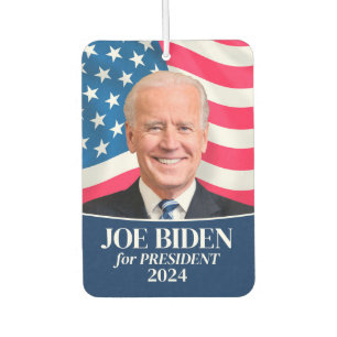 Joe Biden 2024 for President Photo and Flag Car Air Freshener