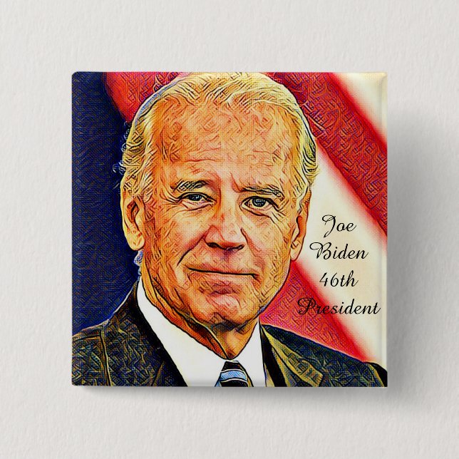Joe Biden-46th President_ 15 Cm Square Badge (Front)
