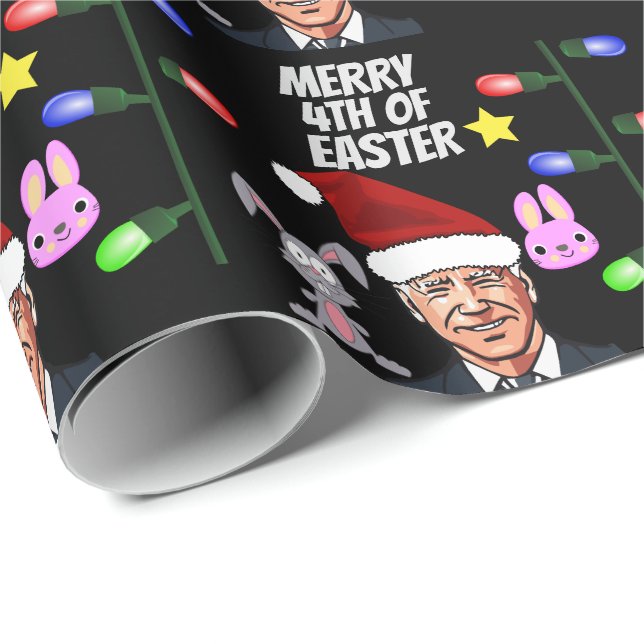 JOE BIDEN 4TH OF EASTER CHRISTMAS FUNNY  WRAPPING  PAPER (Roll Corner)