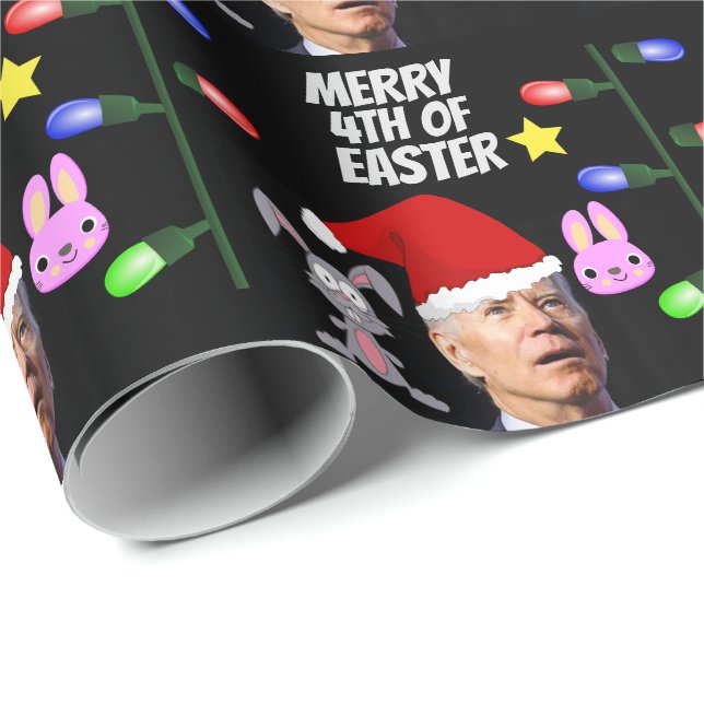 JOE BIDEN 4TH OF EASTER CHRISTMAS FUNNY  WRAPPING  WRAPPING PAPER (Roll Corner)