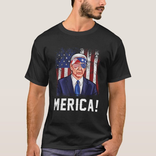 Joe Biden 4th of July Merica Men Women American Fl T-Shirt (Front)