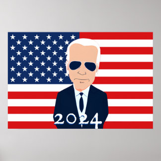 Joe Biden  American Flag 2024 Election Poster