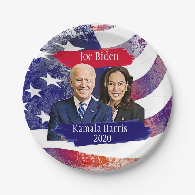 Joe Biden and Kamala Harris 2020 Party Paper Plate (Front)