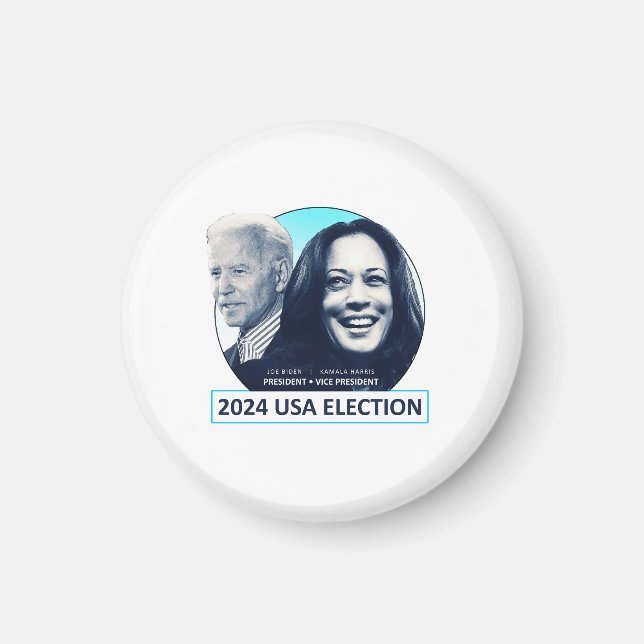  Joe Biden and Kamala Harris 2024 USA ELECTION Magnet (Front)