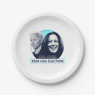 Joe Biden and Kamala Harris 2024 USA ELECTION Paper Plate