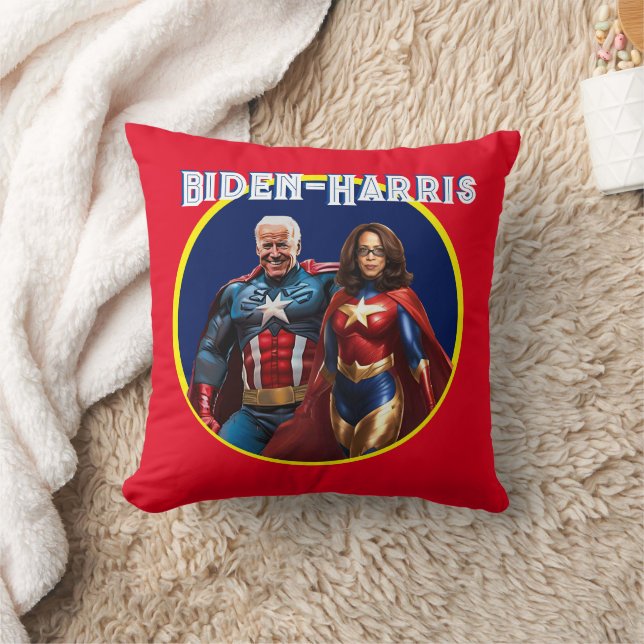 Joe Biden and Kamala Harris as  Superheros Cushion (Blanket)