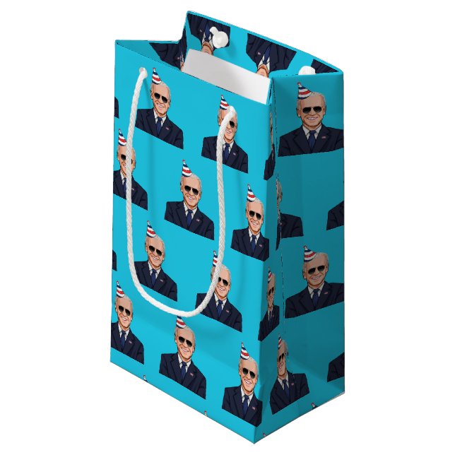 Joe Biden Birthday Small Gift Bag (Front Angled)