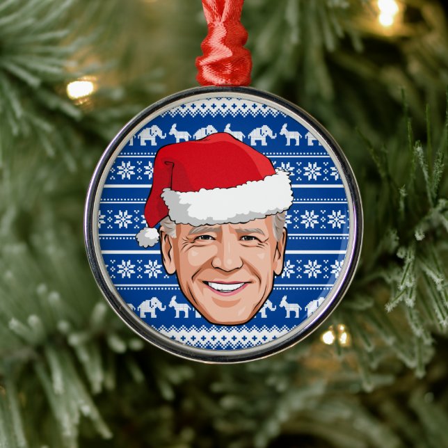 Joe Biden Blue Holiday Ceramic Ornament (Tree)