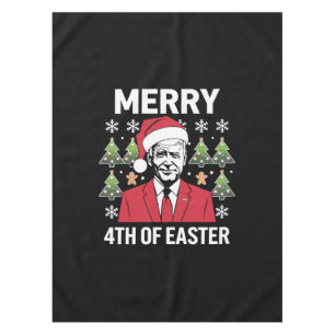 Joe Biden Christmas Santa Hat Merry 4th Of Easter Tablecloth
