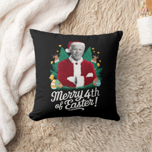 Joe Biden Christmas Santa Merry 4th Of Easter Xmas Cushion