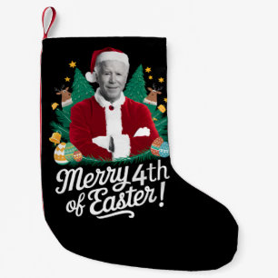 Joe Biden Christmas Santa Merry 4th Of Easter Xmas Small Christmas Stocking