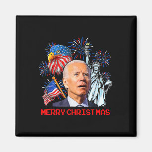 Joe Biden Confused Patriotic Merry Christmas For 4 Magnet