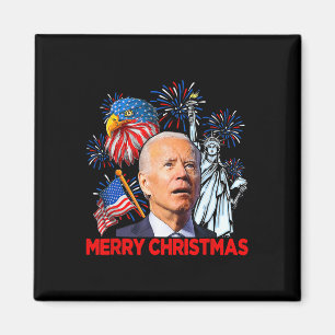 Joe Biden Confused Patriotic Merry Christmas For 4 Magnet