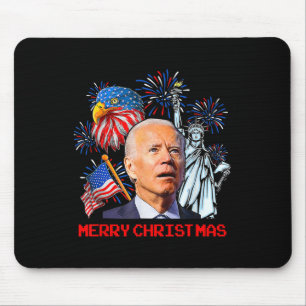 Joe Biden Confused Patriotic Merry Christmas For 4 Mouse Pad