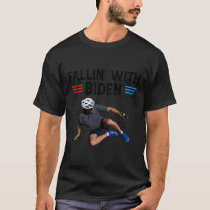 Joe Biden Falling Off Bicycle Biden Bike Meme Funn T-Shirt
