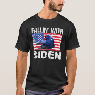 Joe Biden Falls Down On Stage Biden Falling Funny  T-Shirt