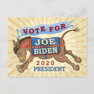 Joe Biden for President 2020 Democrat Donkey Postcard
