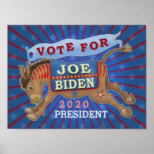 Joe Biden for President 2020 Democrat Donkey Poster