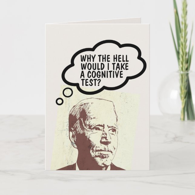 JOE BIDEN FUNNY COGNITIVE TEST BIRTHDAY CARDS (Front)